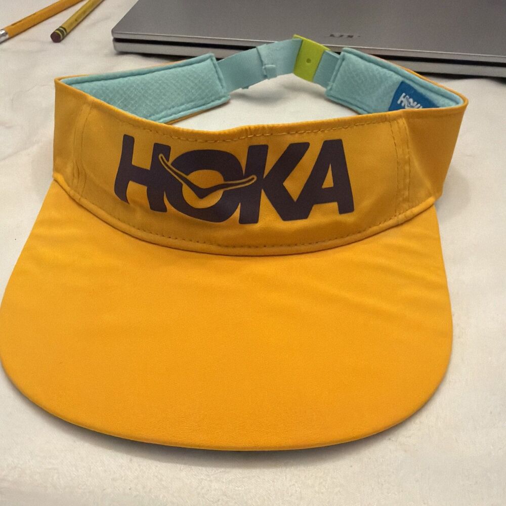 Hoka One One Logo Visor Sunlit Neon Orange & Aqua Blue